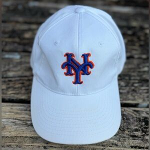 Vintage New York Mets MLB White Adjustable SnapBack Baseball Hat Cap T2